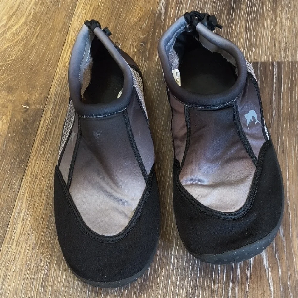 Reel Legends Black and Gray Slip On Boat Shoes